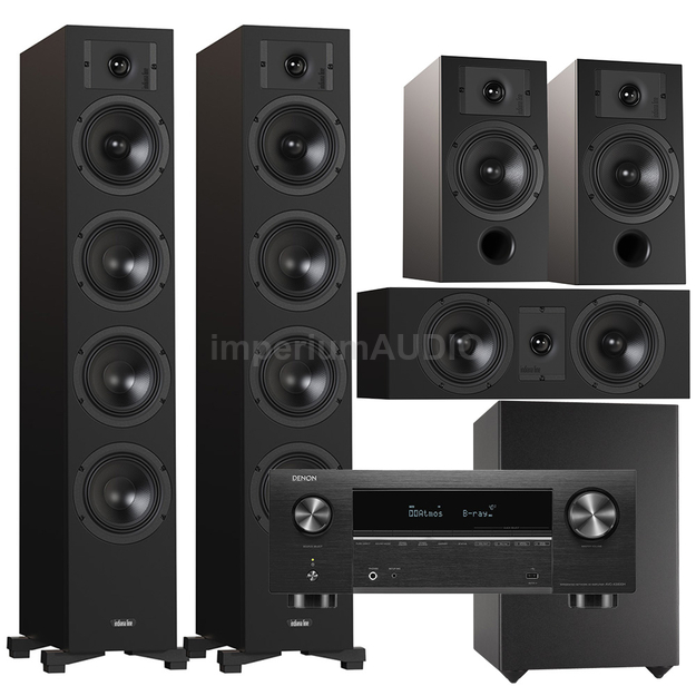 Indiana Line DIVA 6 + 3 + 7 + Basso 880 + Denon AVC-X3800H Zestaw kolumn kina 5.1 z Amplitunerem