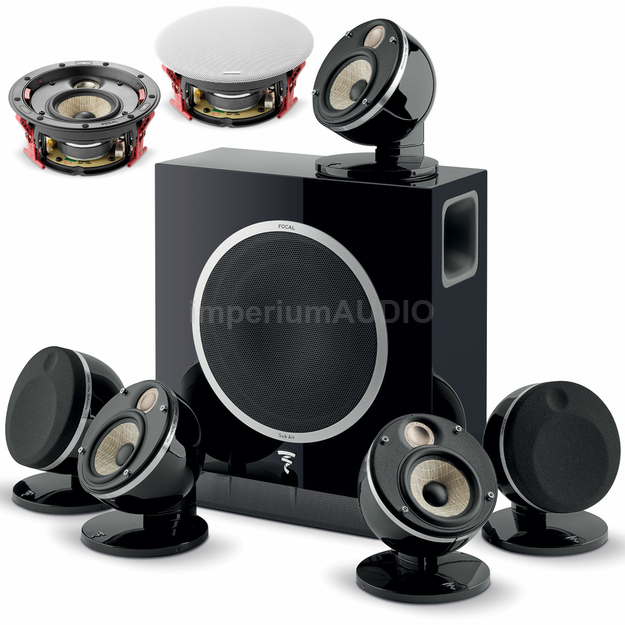 FOCAL DOME FLAX 5.1.2 Zestaw kolumn z bezprzewodowym subwooferem i Dolby Atmos