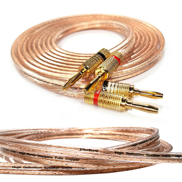 Norstone Cable CL250 OFC 2x2,5mm² Transparent Kabel głośnikowy z wtykami banan