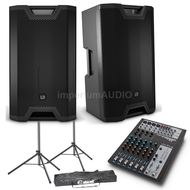 LD SYSTEMS ICOA 15A i 15A BT Zestaw kolumn aktywnych + statywy + VIBZ10