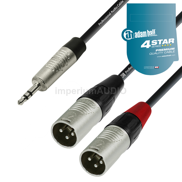 ADAM HALL K4YWMM KABEL AUDIO 2x XLR-JACK 3.5 3m