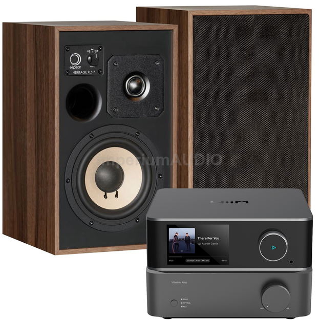 Elipson Heritage XLS 7 + WiiM VIBELINK Amp + WiiM Ultra 2x 100W 8Ohm Hi-Res DAC AirPlay2