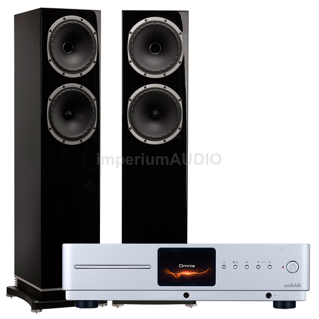 FYNE AUDIO F502 GLOSS + AUDIOLAB Omnia Wzmacniacz stereo CD All in One