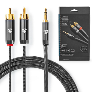 Nedis Profigold Kabel Audio Stereo 2x RCA - 1x JACK 3,5mm 1m
