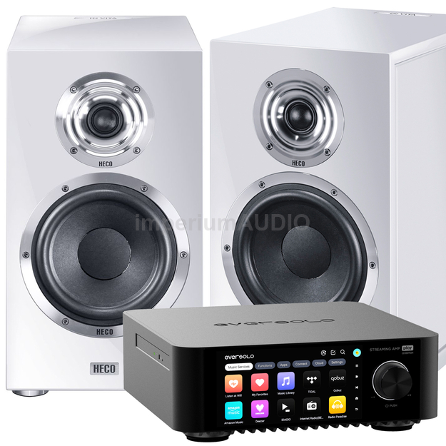 HECO In Vita 3 Kolumna podstawkowa + EverSolo PLAY CD Edition Wzmacniacz ALL-IN-ONE z CD