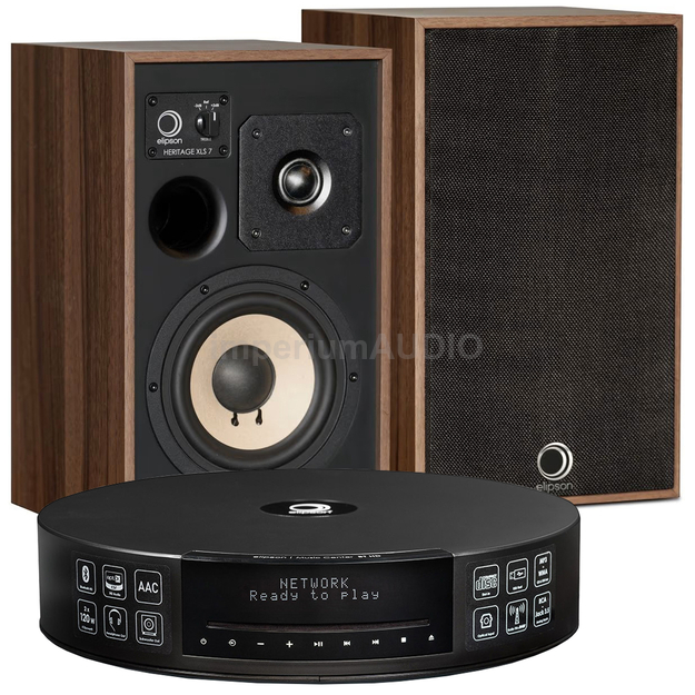 Elipson Heritage XLS 7 + Elipson Music Center Connect HD Amplituner all-in-one Streamer CD Wi-Fi Tidal Spotify