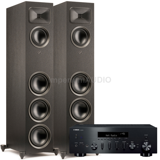 MARTIN LOGAN FOUNDATION F2 Gen2 Folded Motion S Black + Yamaha R-N600A Amplituner stereo z MusicCast z DAB+