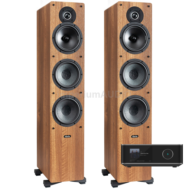 Indiana Line Tesi 661 Walnut + WiiM Amp Ultra Wzmacniacz Stereo z odtwarzaczem sieciowym 2x 100W Hi-Res HDMI ARC Tidal Wi-Fi