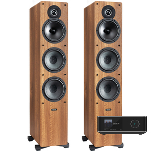Indiana Line Tesi 661 Walnut + WiiM Amp Ultra Wzmacniacz Stereo z odtwarzaczem sieciowym 2x 100W Hi-Res HDMI ARC Tidal Wi-Fi