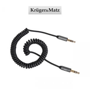 Kruger&Matz Kabel sprężynka wtyk prosty - wtyk prosty jack 3.5 stereo 1.5m