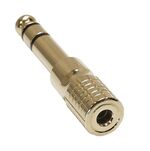 Adam Hall 7543 GOLD Adapter przejściówka wtyk Jack 6.3mm - gniazdo Jack 3.5mm - 3