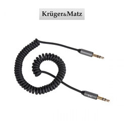 Kruger&Matz Kabel sprężynka wtyk prosty - wtyk prosty jack 3.5 stereo 1.5m